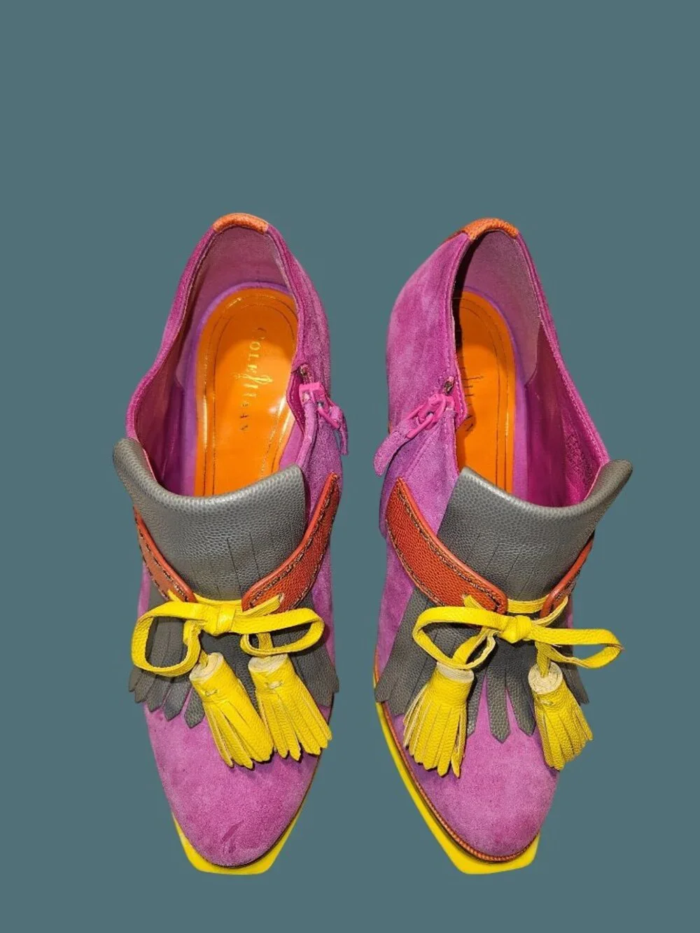 Cole Haan x NikeAir Kiltie Platform Stiletto Bootie Suede/Leather Women 7B - Picture 5 of 13